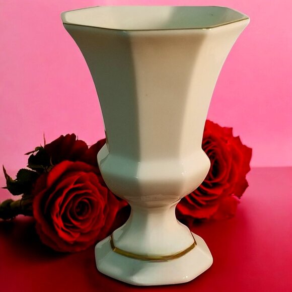 Lenox Other - Lenox Diana Urn Bud Vase Vintage Ivory Porcelain with Gold Trim Valentines Gift